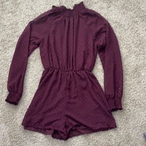 Long sleeve maroon romper. Worn once, true to size very cute.